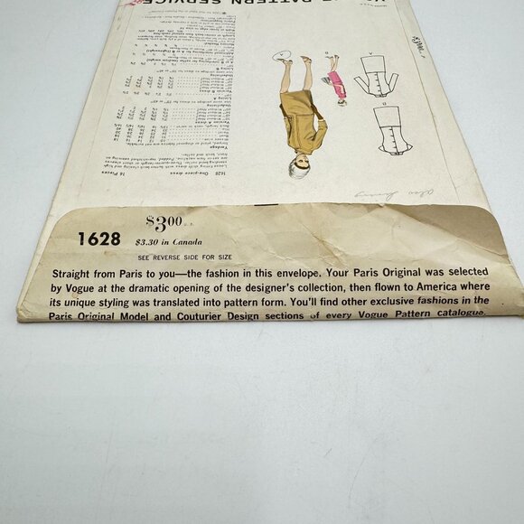 VOGUE PARIS Original 1960s LAROCHE Mod SHIFT Dress Sewing Pattern 1628 Size 14 - Picture 5 of 6
